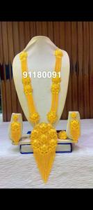 24K Plaqué Or Vintage Comores Mayotte Style Bijoux de Mode Ensemble Comprend Élégant Cuivre Diamant Collier Bracelets Cadeau pour les USA - Product Image 6