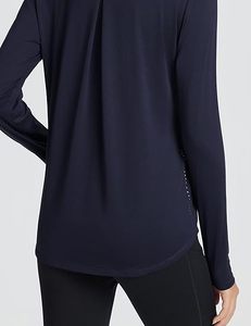 เสื้อแขนยาวออกแบบได้ตามต้องการสำหรับผู้หญิงเสื้อออกกำลังกายมีซิปรูดนิ้วโป้งระบายอากาศได้น้ำหนักเบา - Product Image 4