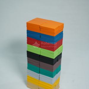 Juego de bloques de dominó de madera de 120 piezas hecho a mano, juguete colorido de apilamiento y construcción para niños - Product Image 1