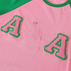 Camiseta Personalizada Alpha Kappa Alpha con Letras de Chenilla |   Ropa de Fraternidad de Mezcla de Algodón para Hombre, Estilo Griego Informal - Product Image 6