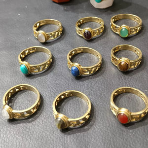 Anillos de dedo de latón de diseñador hechos a mano, joyería de boda india bohemia de moda para cristianos, para compromisos - Product Image 1