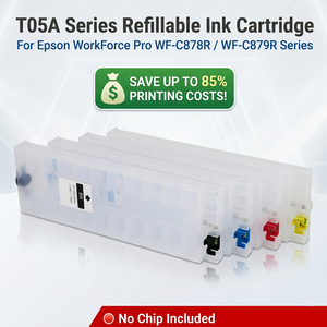 Cartouches <span class=keywords><strong>d</strong></span>'<span class=keywords><strong>encre</strong></span> rechargeables compatibles Epson T05a pour Epson Workforce Pro Wfc879 Wfc878r, <span class=keywords><strong>cartouche</strong></span> <span class=keywords><strong>d</strong></span>'<span class=keywords><strong>encre</strong></span> vide - Product Image 1