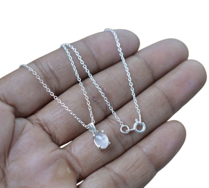 Pendentif en argent sterling 925 de style bohème avec pierre précieuse en quartz rose, bijoux faits à la main, pendentif en argent pour femmes, cadeau de mariage - Product Image 1