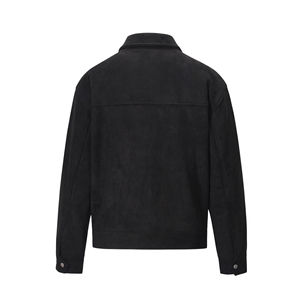 Veste en cuir d'agneau bomber pour homme de qualité supérieure tendance, logo frontal uni, écologique, coupe-vent, tendance - Product Image 6