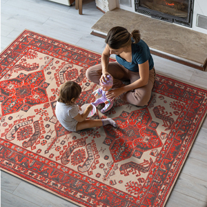 Tapis de style uni tissé Adiva pour la maison en coton turc lavable avec support en polyester antidérapant pour salon et chambre à coucher - Product Image 5