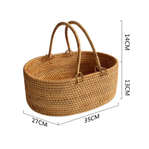 Panier de pique-nique en rotin naturel très bon marché fait main du Vietnam - Product Image 3