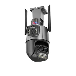 Casa inteligente PTZ Wifi Tripple Camera Lens com três Tela CCTV Ai Humano Detectar Auto Tracking Wireless Came