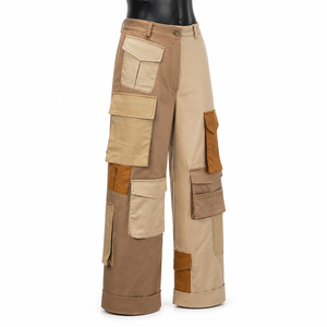 Pantalones Cargo de Patchwork Personalizados al por Mayor, Pantalones de Calle de Algodón de Alta Calidad con Pierna Ancha y Múltiples Bolsillos para Hombre - Product Image 3