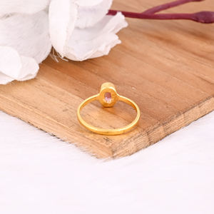 แหวนดีไซน์เนอร์เงินแท้ 925 ชุบทอง ประดับพลอยทัวร์มาลีนแท้ คุณภาพสูง ขายดี สำหรับผู้หญิง - Product Image 6