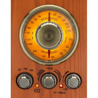Radio AM/FM Gaya Retro dengan Bluetooth, Eksterior Kayu Ash Veneer Asli Buatan Tangan, Baterai Isi Ulang, Model VR45