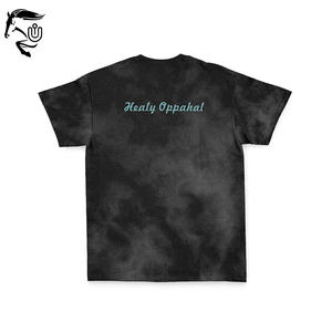 Camiseta de manga corta lavada con ácido informal de gran tamaño para hombre de moda cuello redondo personalizado con estampado Digital de lana - Product Image 3