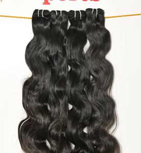 Paquetes naturales alineados con cutícula India 100% extensiones de cabello indio Remy virgen Bodywave Weave Loose Deep Wave Color natural - Product Image 2