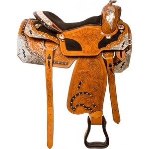 Venta caliente Premium Leather Silver Fitting Western Trail Pleasure Saddles High Quality Show Tack para paseos a caballo ecuestres - Product Image 3