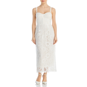 Abito Midi Sabina Musayev Nicolette in Pizzo Ricamato, Silhouette Aderente, Spalline Sottili, Disponibile in Taglie Grandi - Product Image 1