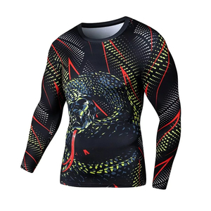 Chemise de compression MMA BJJ à manches courtes pour homme adulte Col à vis sublimé Manches complètes pour adulte - Product Image 3