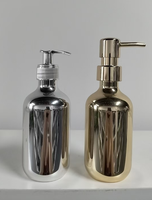 Impression de logo personnalisé en gros, flacon de gel douche PET de 500 ml avec pompe plaquée or, flacon de shampooing PET de 300 ml
