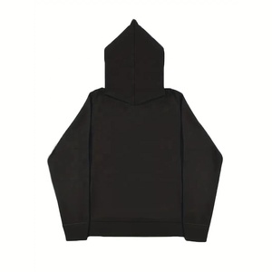 Sweat à capuche professionnel avec impression de logo personnalisé pour hommes coupe surdimensionnée 350 à 600 g/m² de sweat à capuche en coton épais avec strass - Product Image 2