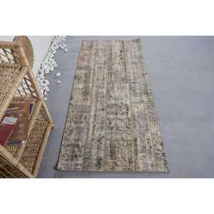 Alfombra rústica de yute de lana Beige, 2,8 pies X 6,3 pies, área de retazos de alta calidad para uso doméstico, dormitorio, pasillo rectangular de látex para adolescentes - Product Image 1