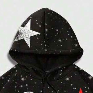 เสื้อฮู้ดผ้าฝ้ายผสมสำหรับผู้ชายเสื้อฮู้ดแบบหลวมสำหรับฤดูใบไม้ร่วงพิมพ์ลายหน้าจอฤดูหนาว - Product Image 3