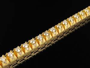 Bracelet tendance en or rose 10 carats orné de diamants cultivés en laboratoire, parfait pour les bijoux de luxe et cadeaux quotidiens - Product Image 4