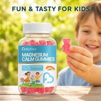 Gummies au magnésium pour enfants saveur framboise 35 mg Complément alimentaire antioxydant 60 unités Non destiné aux femmes enceintes