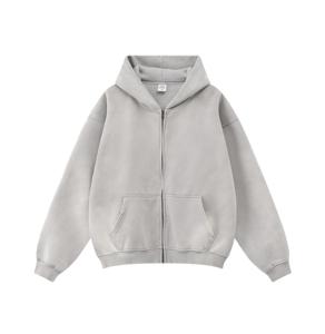 Sweat-shirts à capuche en molleton 100% coton vintage à coupe classique avec finition délavée à l'acide et effet délavé au soleil, style personnalisé, hiver en stock - Product Image 4