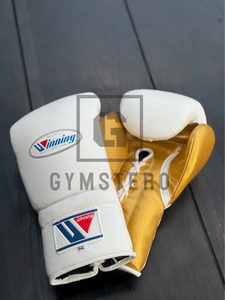 Guantes de Boxeo Profesionales Dorados con Cordones, de Cuero Genuino, Transpirables, con Agarre Completo para los Dedos, Correa de Muñeca Ajustable, Guantes Altos - Product Image 4