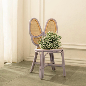 Silla Infantil de Ratán Morada con Forma de Conejo - Product Image 1