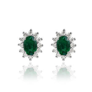 Pendientes de joyería de moda piedra preciosa 925 plata esterlina Esmeralda multi circón pendiente de tuerca para mujeres y niñas - Product Image 2