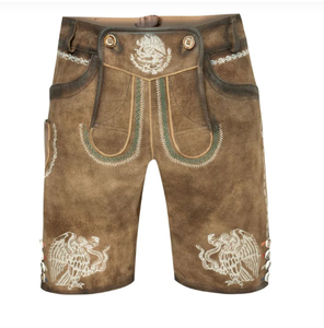 Novedades 2025 Pantalones cortos bávaros Oktoberfest tradicionales para hombres con estilo Lederhosen en color marrón personalizado - Product Image 1
