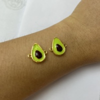 Ciondoli Personalizzati per Gioielli alla Moda, Ciondolo a Forma di Frutta Avocado Smaltato Placcato Oro 18k per Connettori Braccialetti