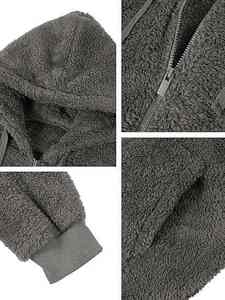 Chaquetas Ligeras con Cremallera Completa para Hombre, Logotipo Personalizado, Forro Polar, Casuales, para Exteriores, Abrigos Suaves de Invierno con Bolsillos con Cremallera, Chaqueta de Invierno - Product Image 2