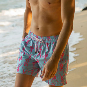Short de bain pour homme imprimé par sublimation multicolore séchage rapide 100% polyester 180 GSM ceinture élastique vêtements de plage décontractés - Product Image 2