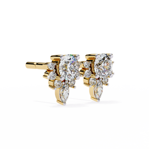 Boucles d'oreilles uniques en or 18 carats avec diamant de laboratoire, boucles d'oreilles de qualité supérieure - Product Image 4