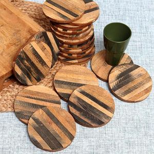 Vente chaude Vintage forme ronde sous-verres en bois 5mm d'épaisseur Design moderne meilleur prix décor à la maison accessoires de cuisine - Product Image 6