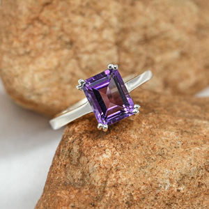 แหวนอเมทิสต์สีเงินสเตอร์ลิงสำหรับ925แหวนอเมทิสต์สไตล์มินิมอลลิสต์เครื่องประดับคุณภาพสูงสำหรับงานแต่งงานงานครบรอบงานหมั้นของผู้หญิง - Product Image 5