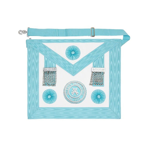 Deluxe Masonic past Grand Master <b>Apron</b> grand lodge Gold Embroidery Blue Fabric - Product Image 5