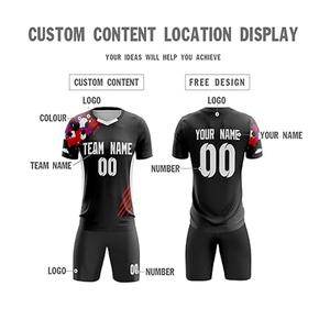 Ensemble de maillots de football personnalisés, maillot d'équipe, uniforme de football, unisexe, 100% polyester, séchage rapide, prix bas - Product Image 2