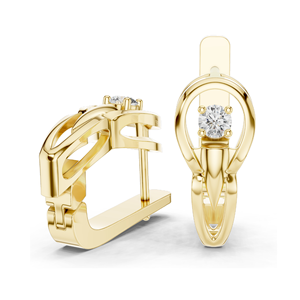 Pendientes de Diamantes de Laboratorio de 0.18 CT, Diamantes CVD VVS-VS EF, Oro de 18KT, 14KT, 10KT y Plata 925, Oro Rosa, Amarillo, Blanco, Lujo - Product Image 4