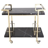 Design élégant Utilisation intérieure et extérieure Meubles Thé Café Dîner Serveur Chariot Maison Jardin Fournitures Verre Métal Chariot