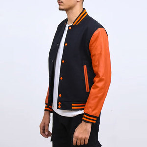 Veste universitaire fine pour homme, tendance, hiver, avec logo brodé personnalisé sur le devant, vente en gros - Product Image 3