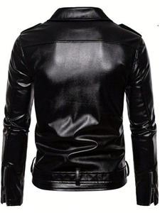 Chaqueta de Motociclista para Hombre, de Piel de Becerro Genuina de Primera Capa, Chaqueta Corta de Lona de Alta Calidad para Primavera/Invierno, Piel de Becerro Natural - Product Image 2