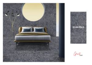 CARREAUX EN PORCELAINE ÉGLAISÉE À EFFET GRANIT NOIR ARCOTA PRÊTS À LA LIVRAISON - Product Image 2