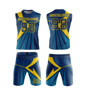 Wholesale 2025 Custom Fully Sublimated 7v7 Youth Football Uniform Set High Quality Top Style American Football Team Names - Product Image 4