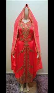 Robe caftan Farasha confortable, Dubai 2022, style moderne décontracté, manches longues, coton, design marocain, travail de perles à la main - Product Image 3