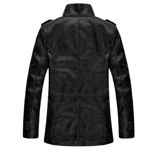 <b>Men's</b> High Street Sherpa <b>Lined</b> Stand Collar Winter Oversized Thicken PU Faux Leather Motorcycle <b>Coat</b> <b>Fleece</b> Leather Jacket - Product Image 5