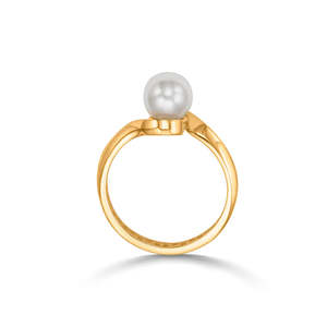 Bague en or avec prisme de perle pour femme - Product Image 5