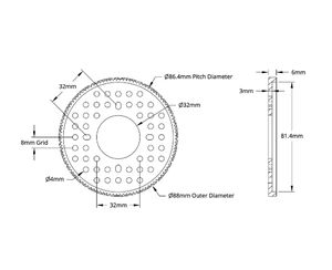 Engranaje de Montaje en Cubo de Aluminio Serie 4302, MOD 0.8 (Diámetro Interior de 32 mm, 108 Dientes) para Robots STEM REV WCP FTC FRC - Product Image 2