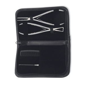 Surgical Grade Needle Nose Hair Extension <b>Pliers</b> Kit Maroon Color Handle Stainless Steel Hair <b>Pliers</b> <b>Set</b> With Zipper Case - Product Image 5