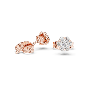 Pendientes de Flor con Diamantes de Laboratorio, 0.194 CT, Claridad VVS-VS EF, Oro de 18KT, 14KT, 10KT y Plata 925, Oro Rosa, Amarillo y Blanco - Product Image 5